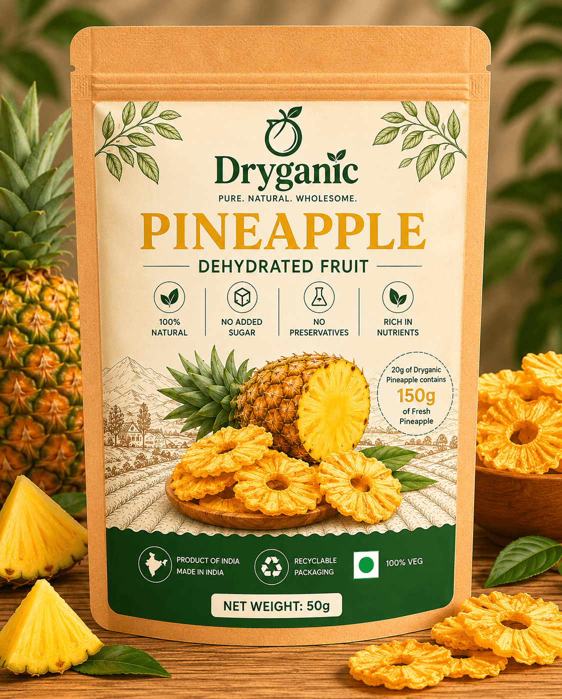 Premium Dehydrated Pineapple